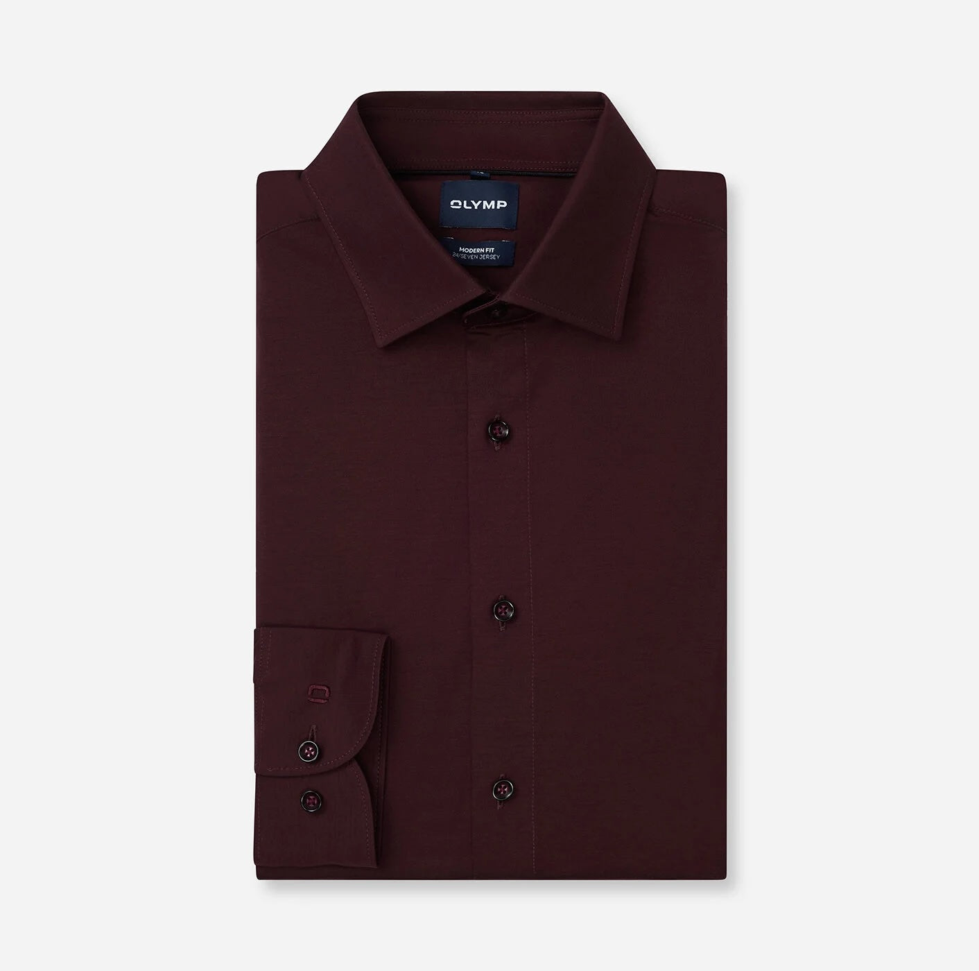 Overhemd Modern Fit Luxor 24/7 - bordeauxrood