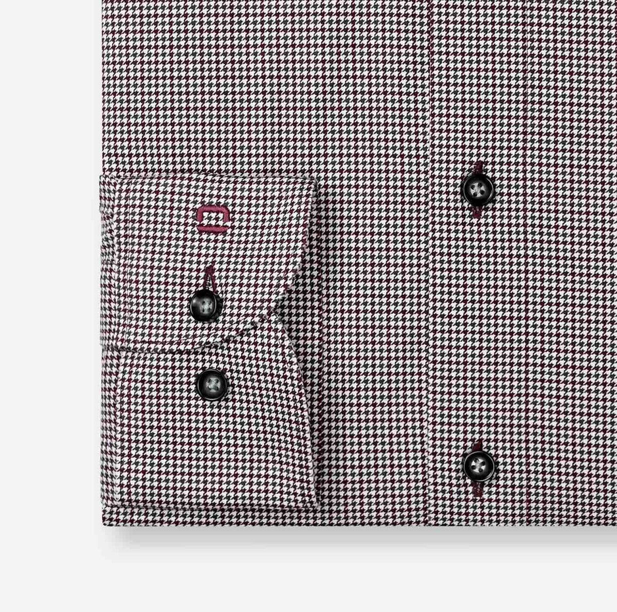 Overhemd ruitje Modern Fit Luxor 24/7 - bordeauxrood