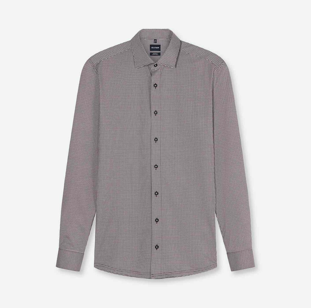 Overhemd ruitje Modern Fit Luxor 24/7 - bordeauxrood