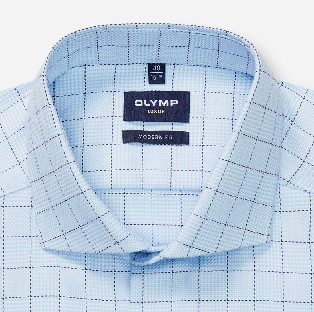 Overhemd Modern Fit Luxor strijkvrij - blauw