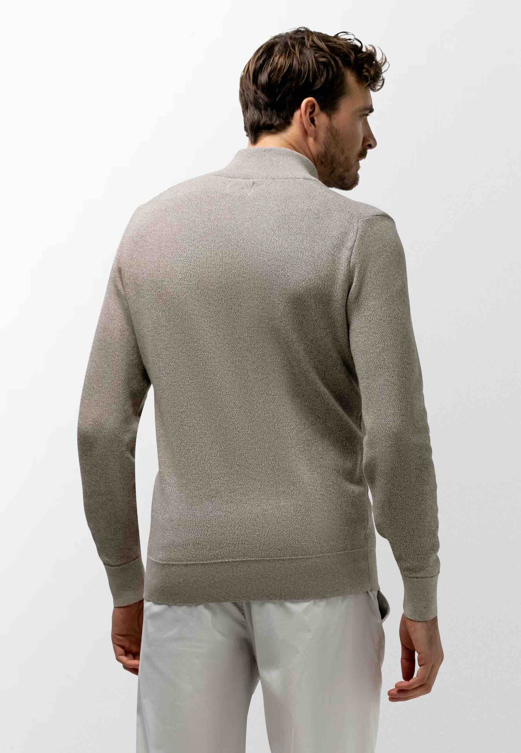 Trui gemêleerd met rits - beige