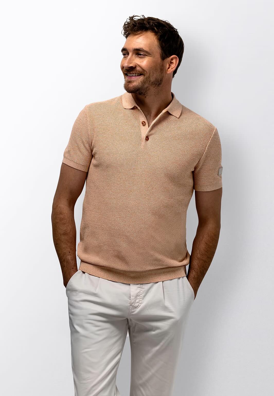 Polo honingraatstructuur - oranje