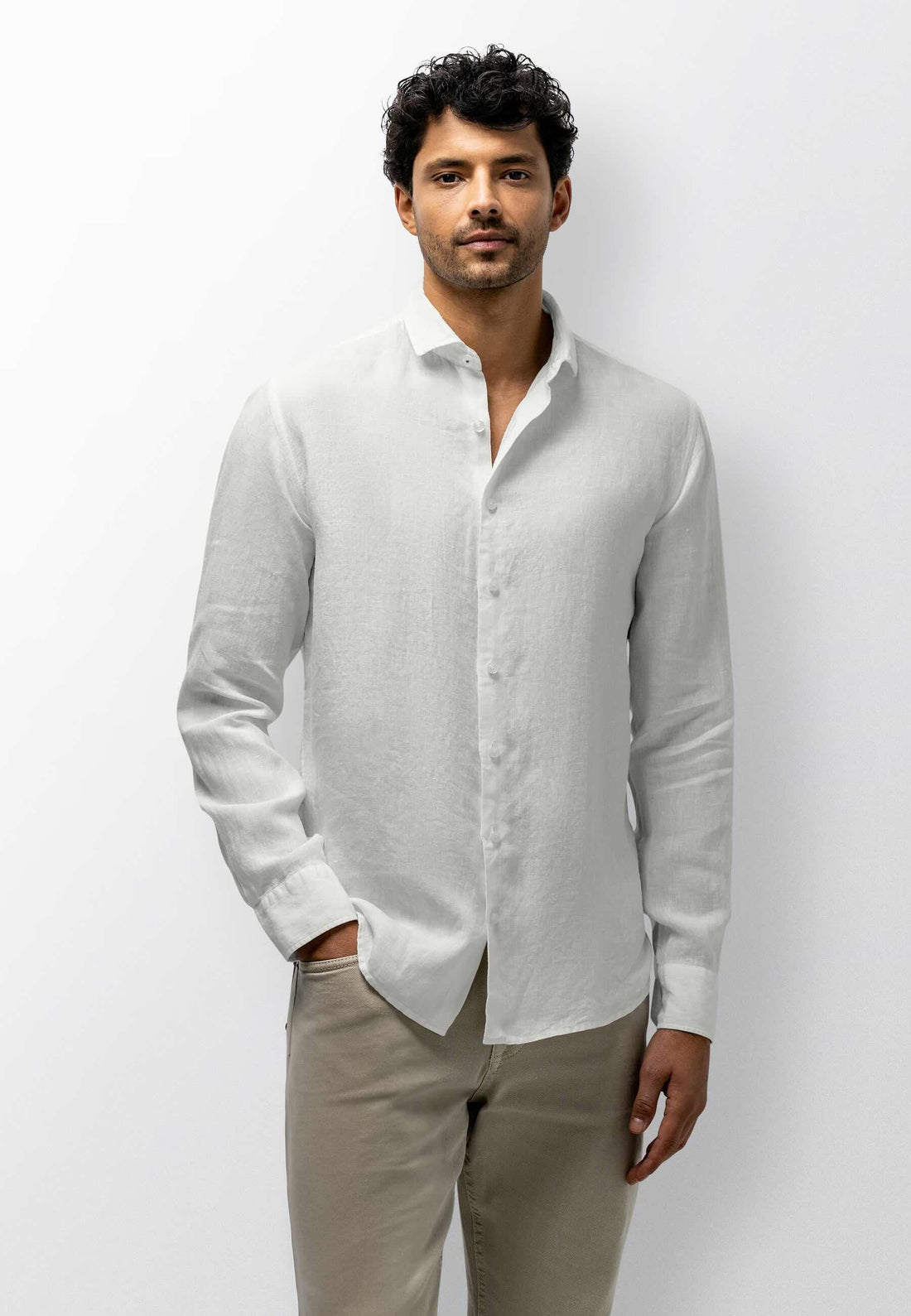 Overhemd van hoogwaardig linnen - wit