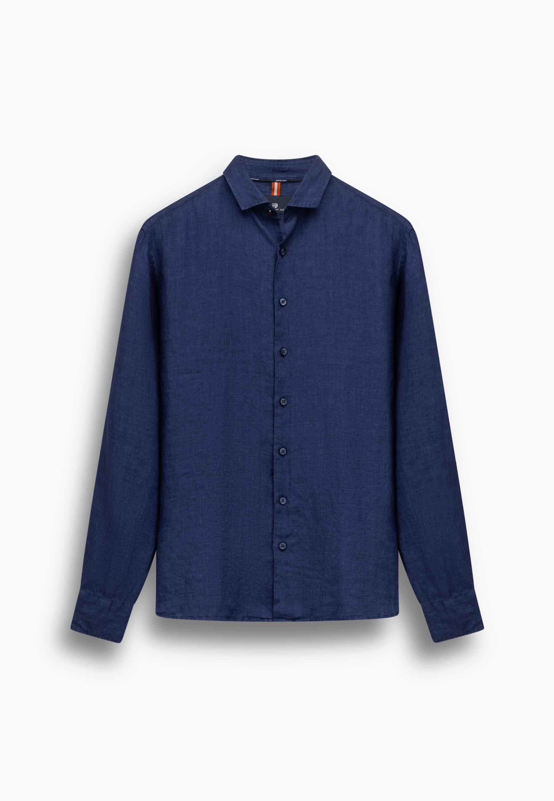 Overhemd van hoogwaardig linnen - donkerblauw
