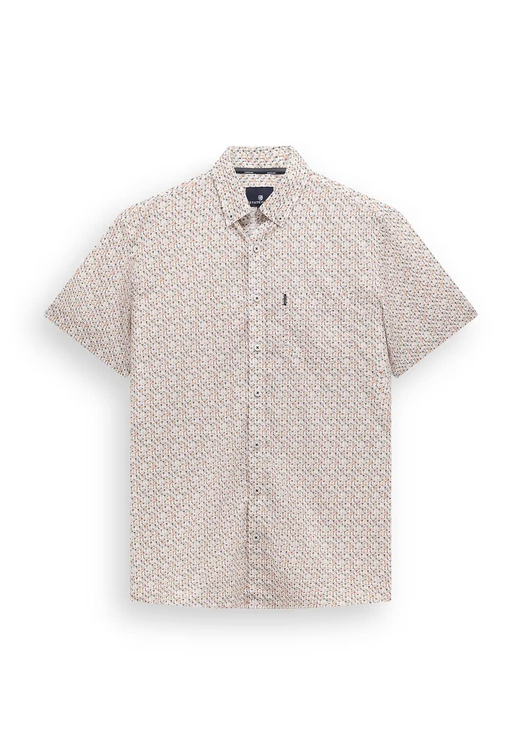 Overhemd met borstzak - oranje/wit