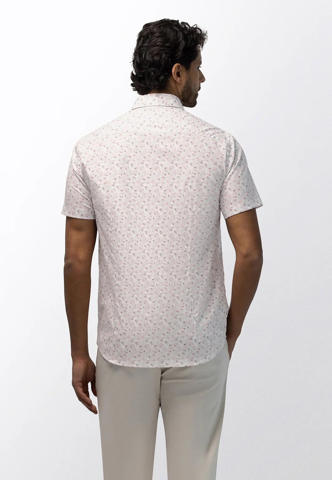 Overhemd met borstzak - oud roze / beige
