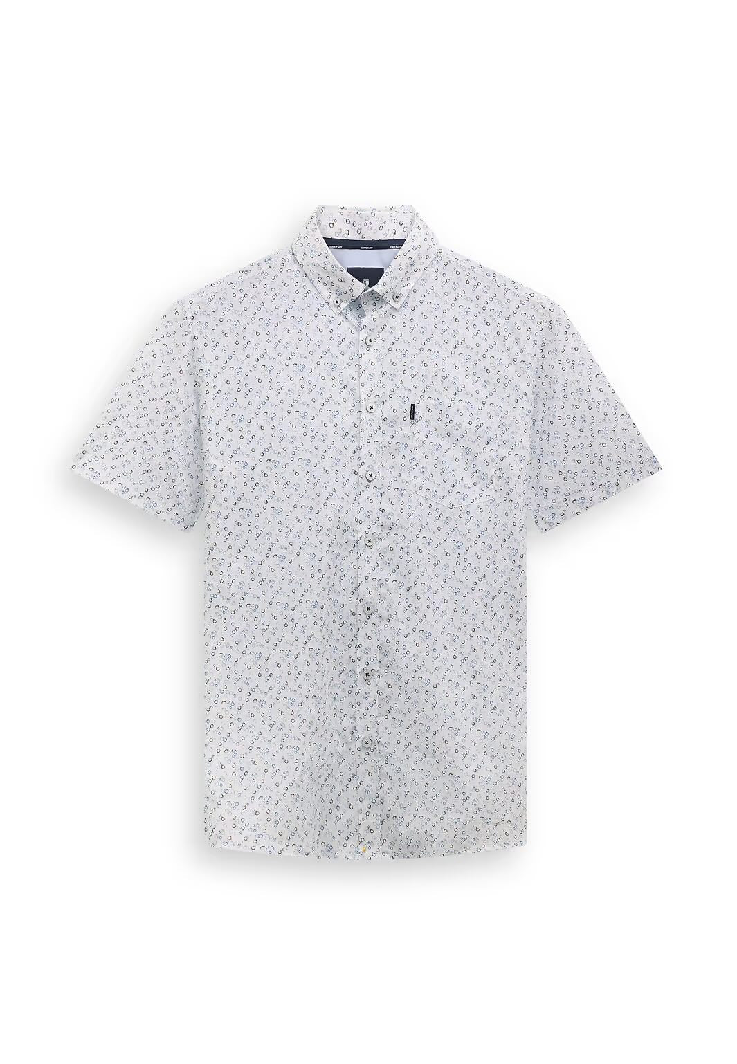 Overhemd met borstzak - lichtblauw/wit