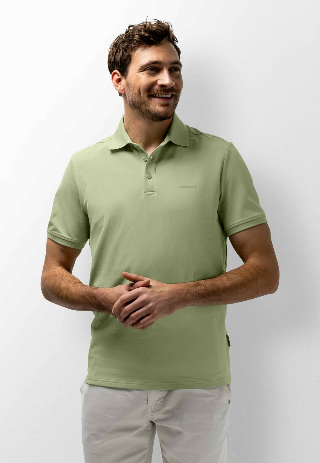 Polo piqué uni stretch - groen