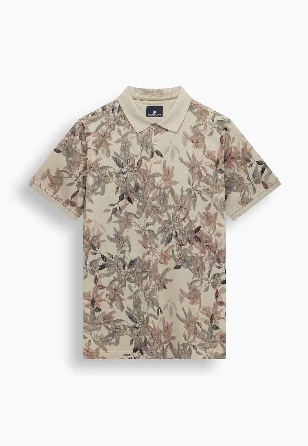 Polo gemerceriseerd katoen - beige / oud roze