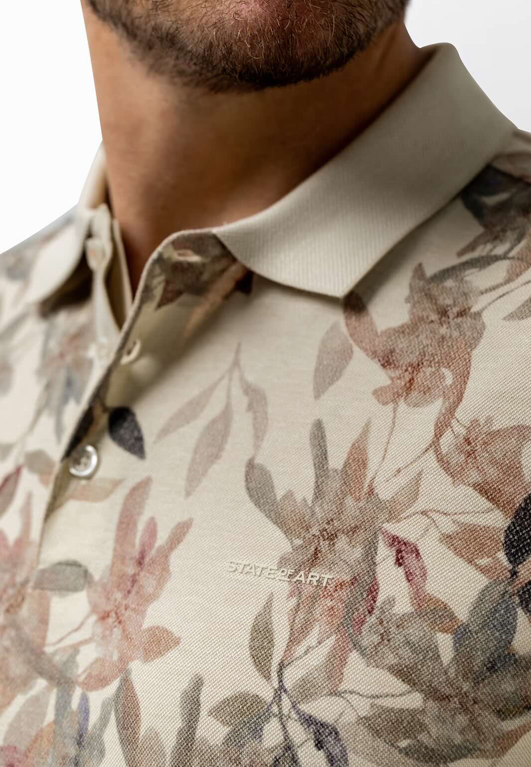 Polo gemerceriseerd katoen - beige / oud roze