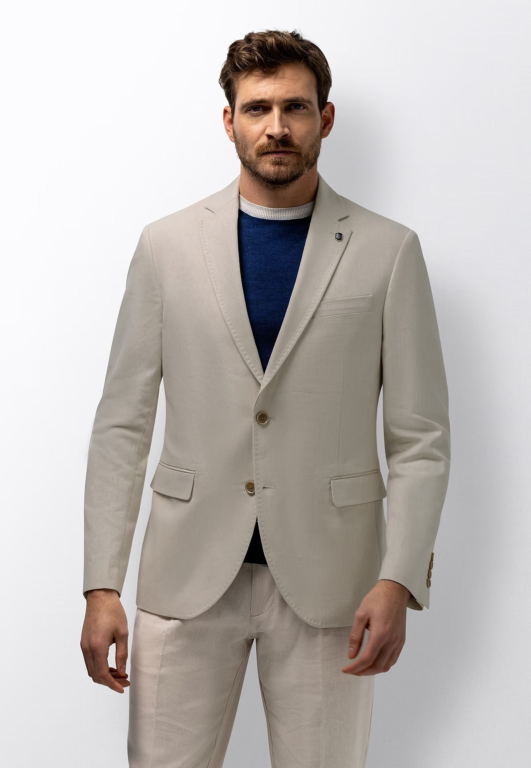 Colbert in linnenmix - beige