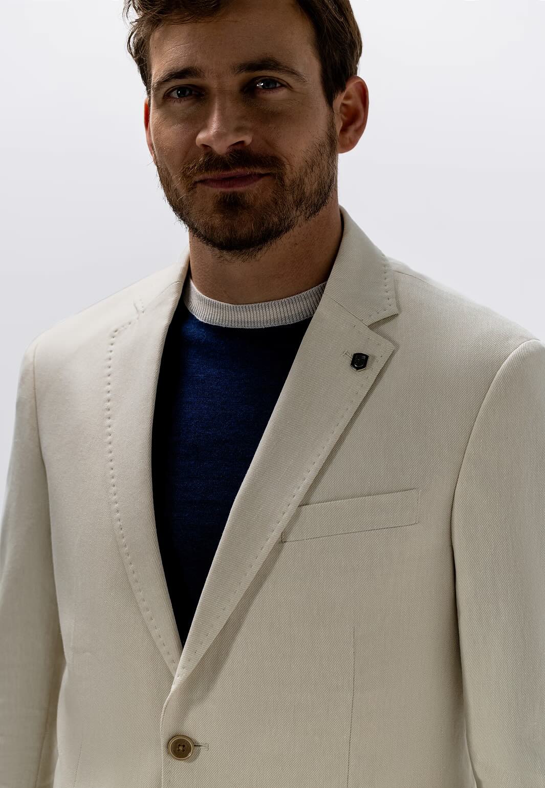 Colbert in linnenmix - beige