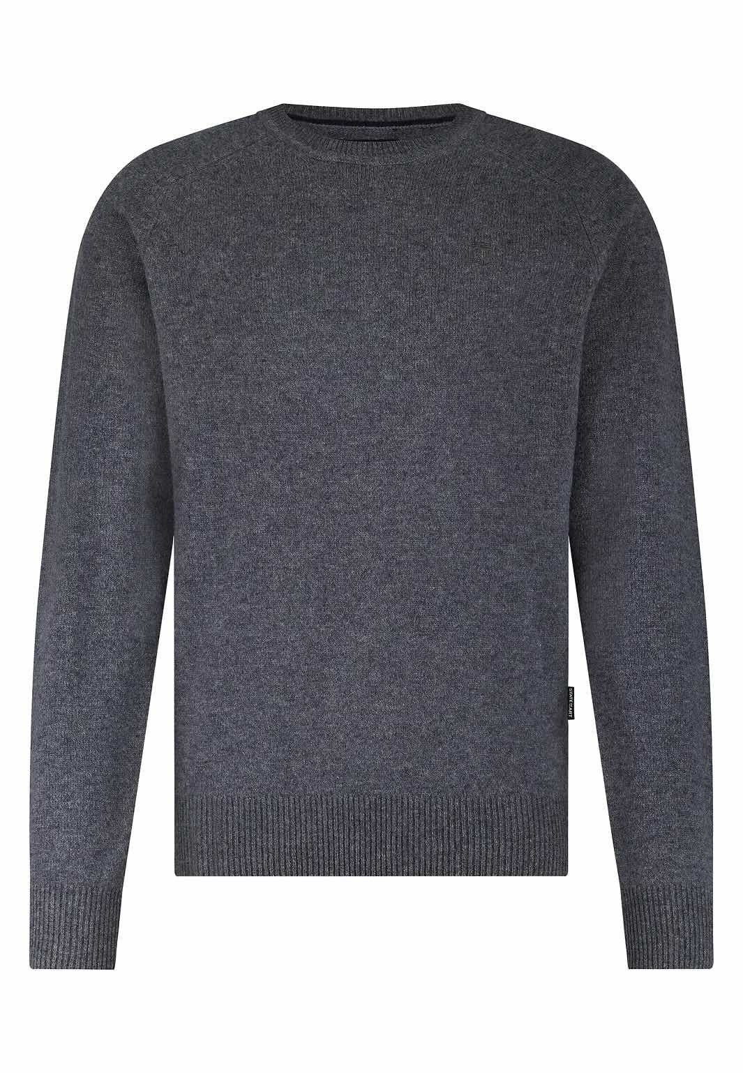 Trui lamswol met ronde hals - middengrijs