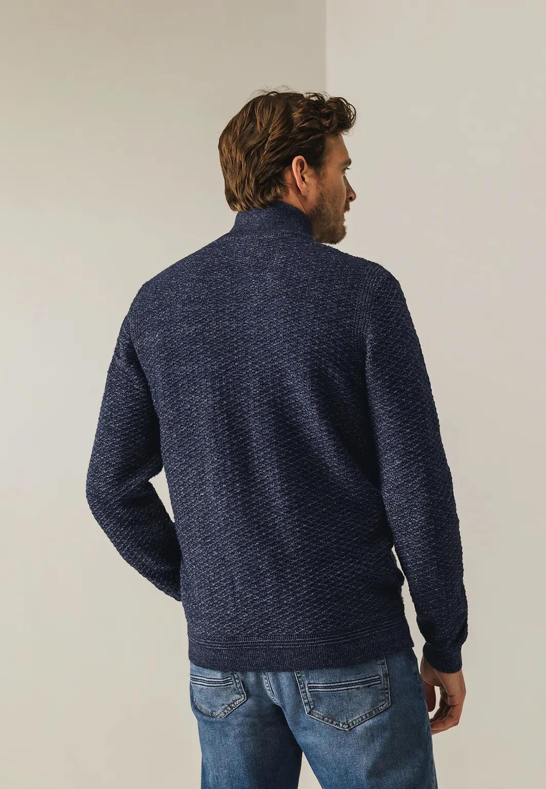 Vest gemêleerd - blauw