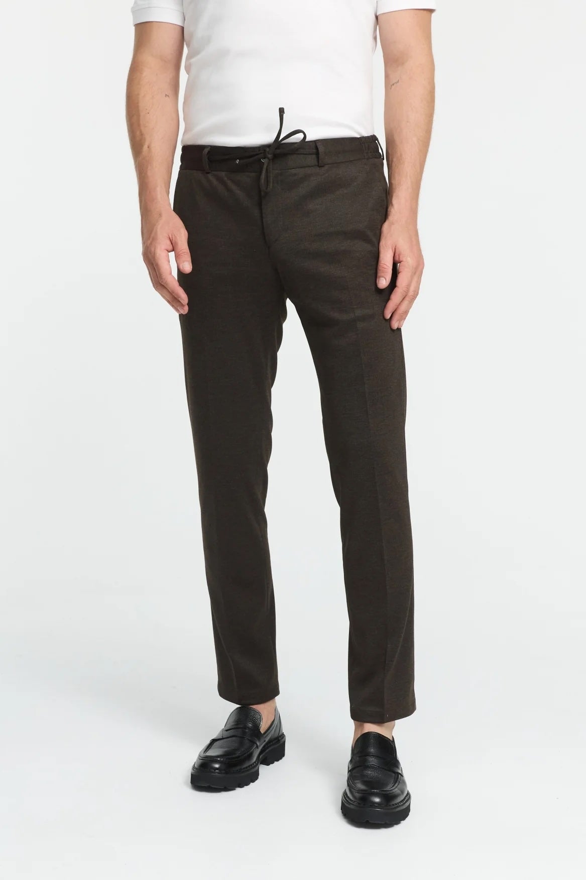 Chino jersey DiSpartaflexSE - bruin