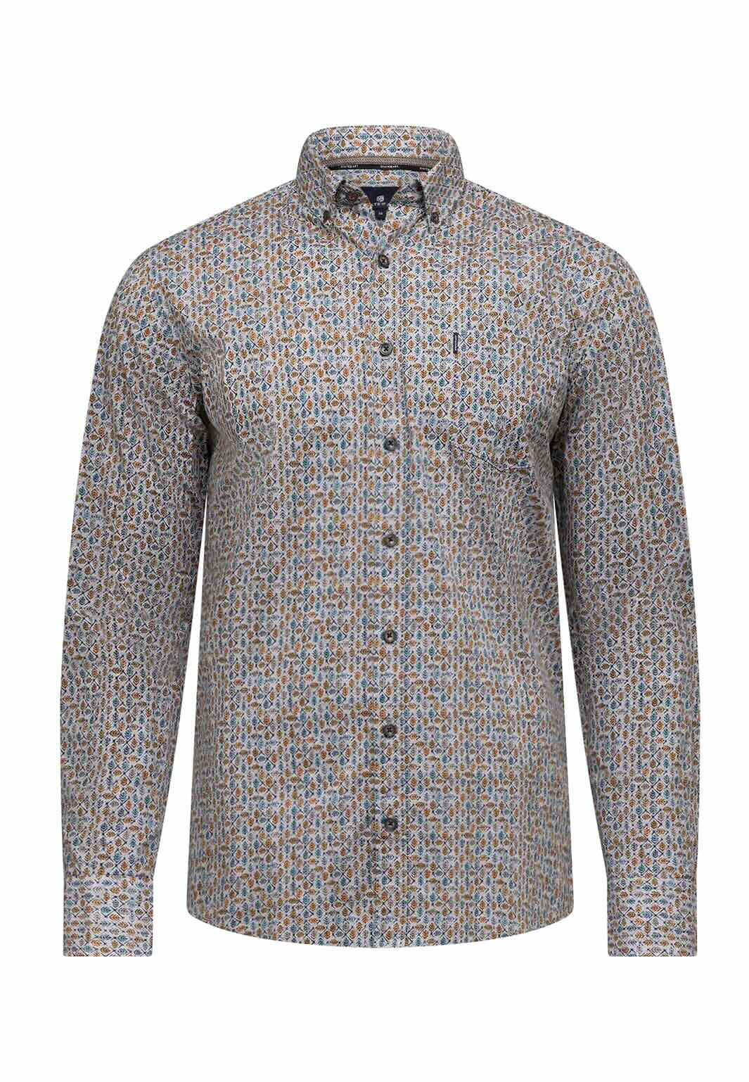 Overhemd met borstzak - bruin