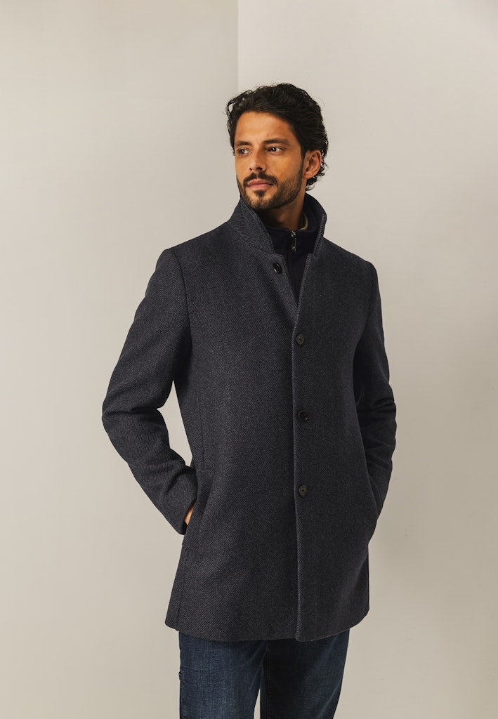 Mantel met uitneembare ritsinzet - antraciet