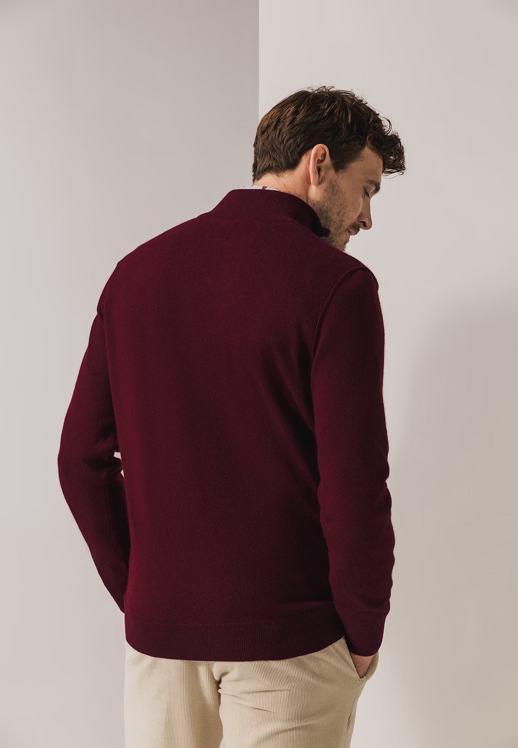 Trui met rits - bordeauxrood