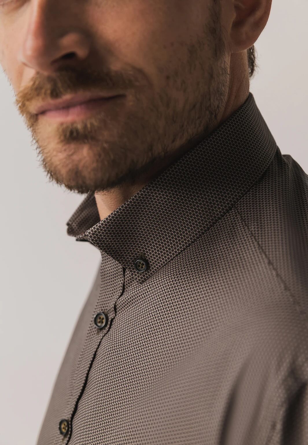 Overhemd met allover print - bruin