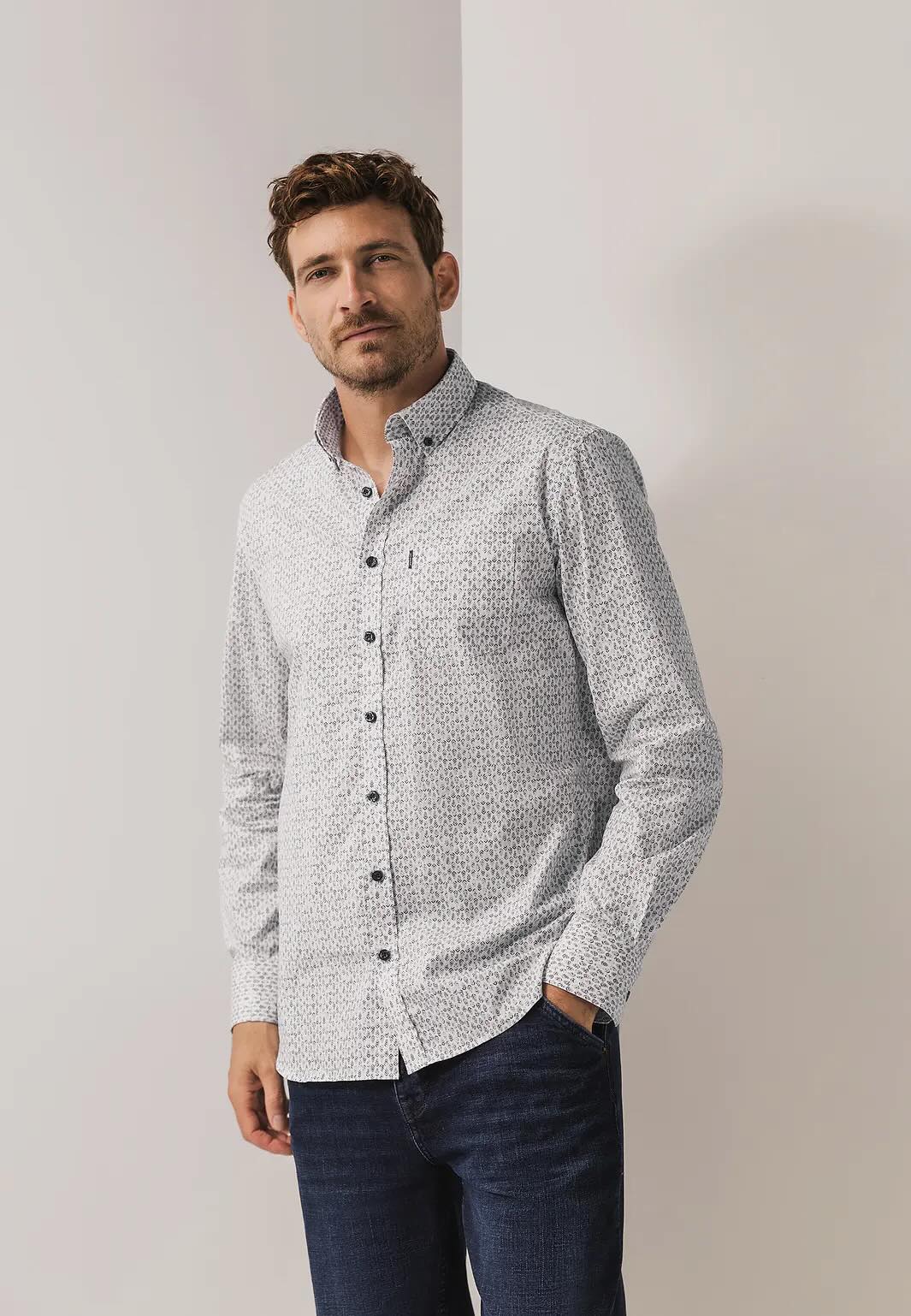 Overhemd botanischeprint - wit