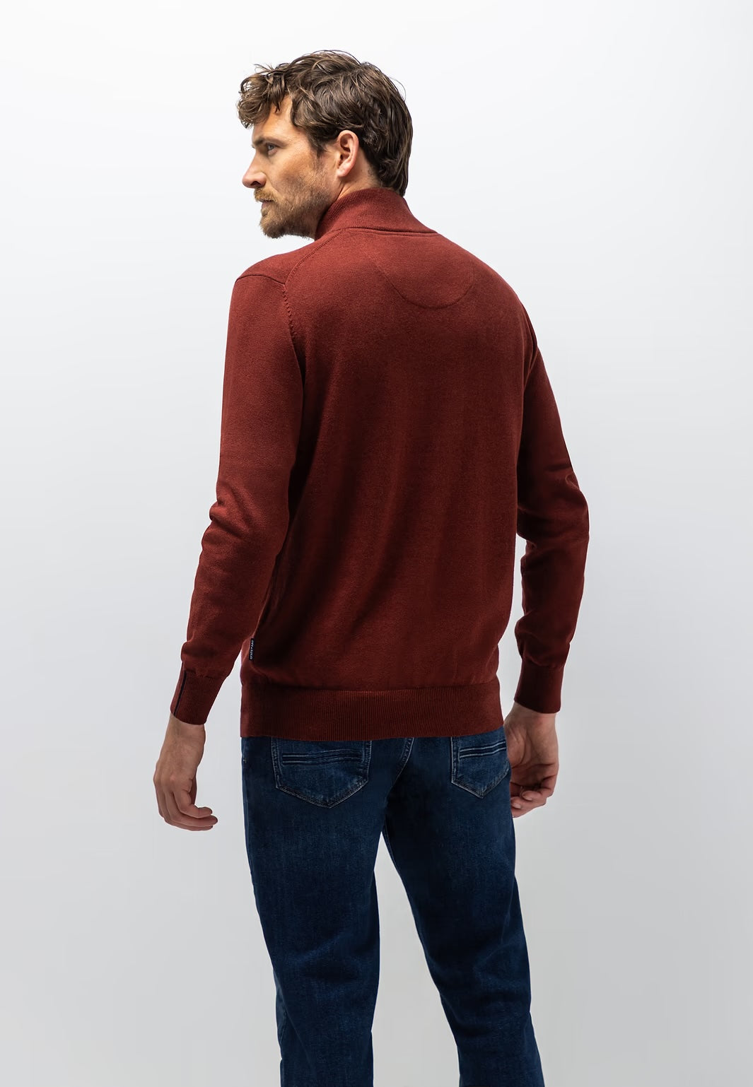 Trui met halve rits - rood