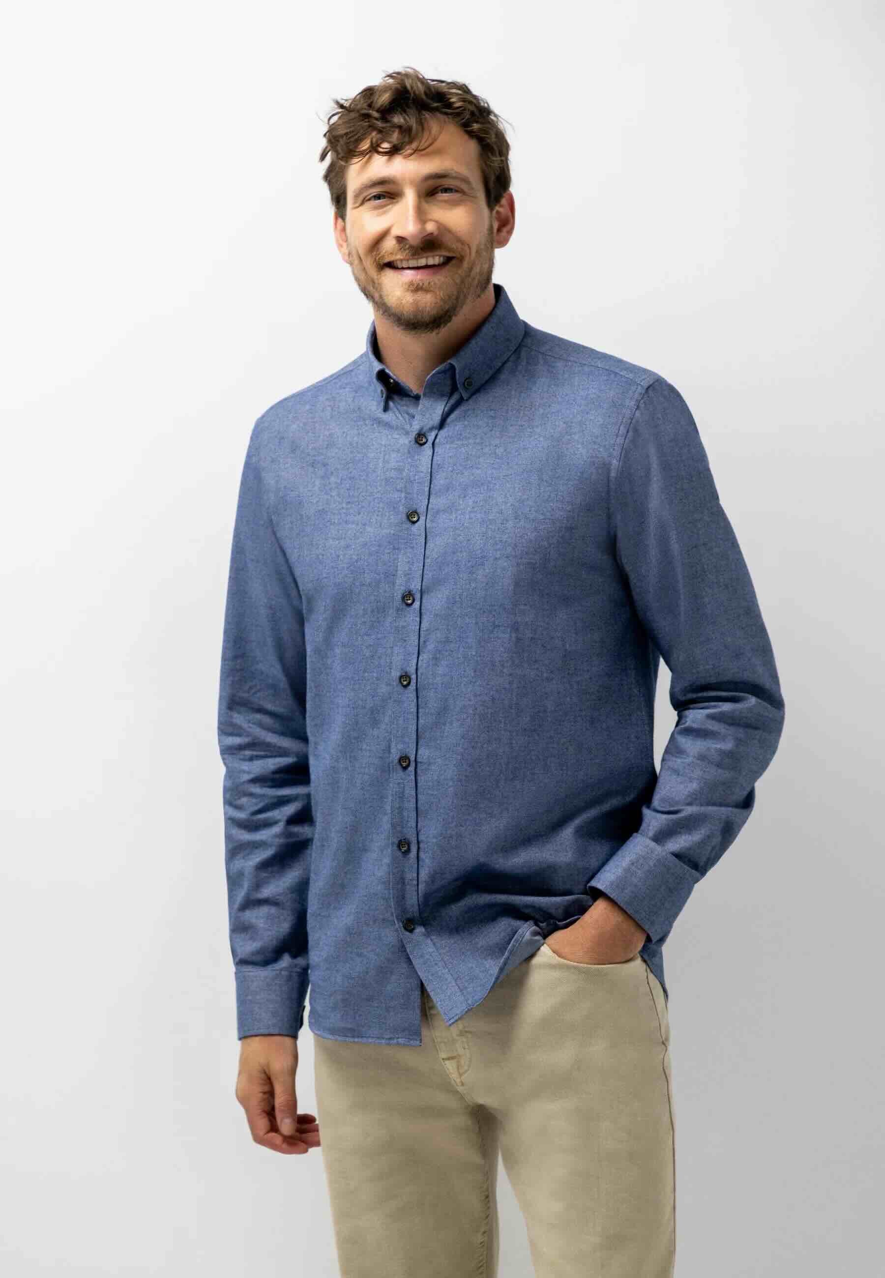 Overhemd twill - blauw
