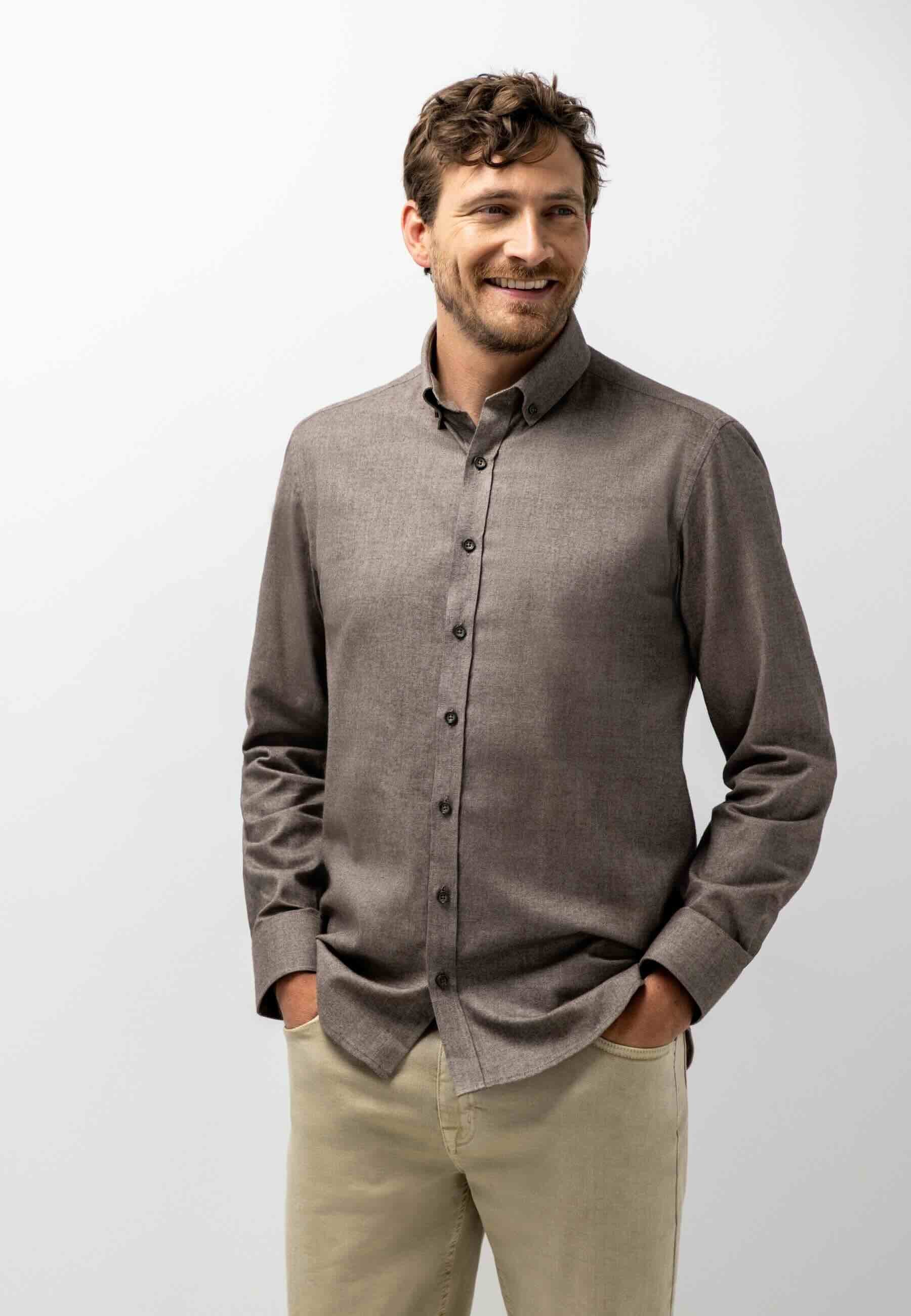 Overhemd twill - taupe / beige