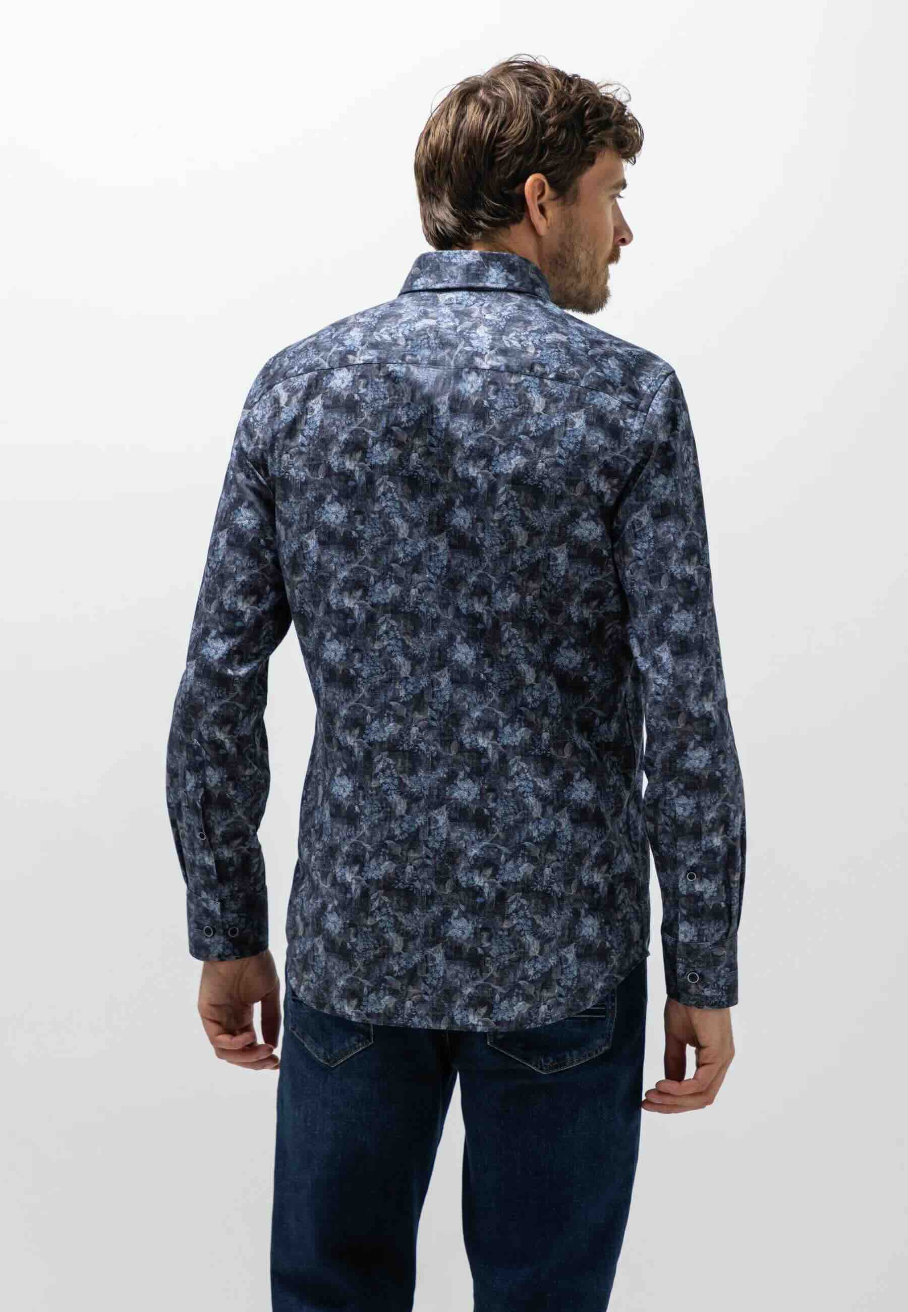 Overhemd printje - blauw