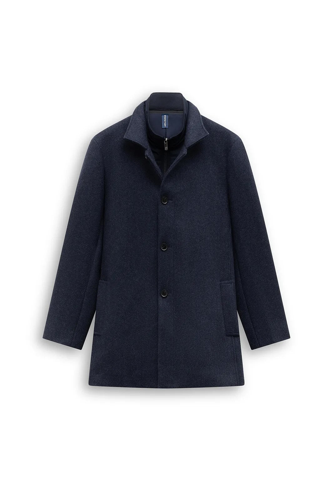 Jas gemêleerde mantel - blauw