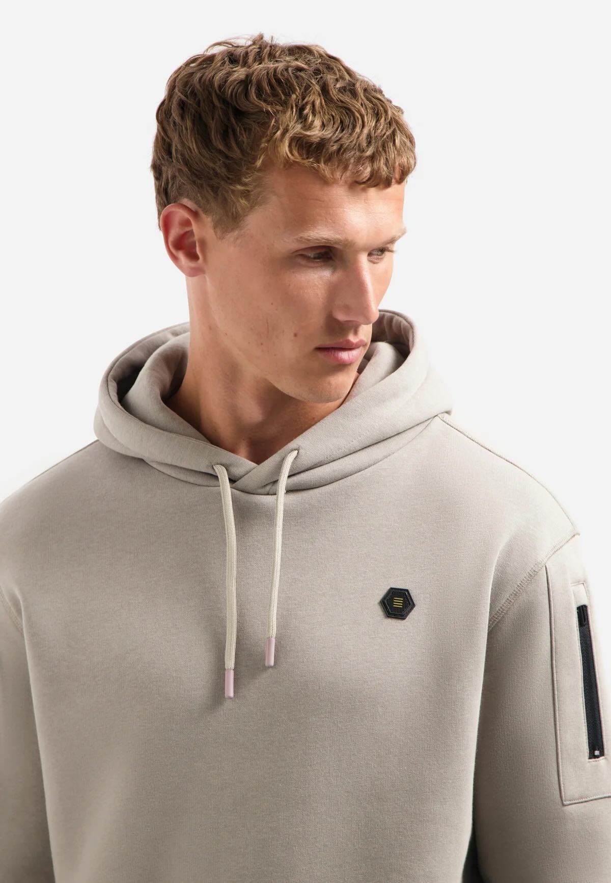 Sweater met capuchon - beige grijs