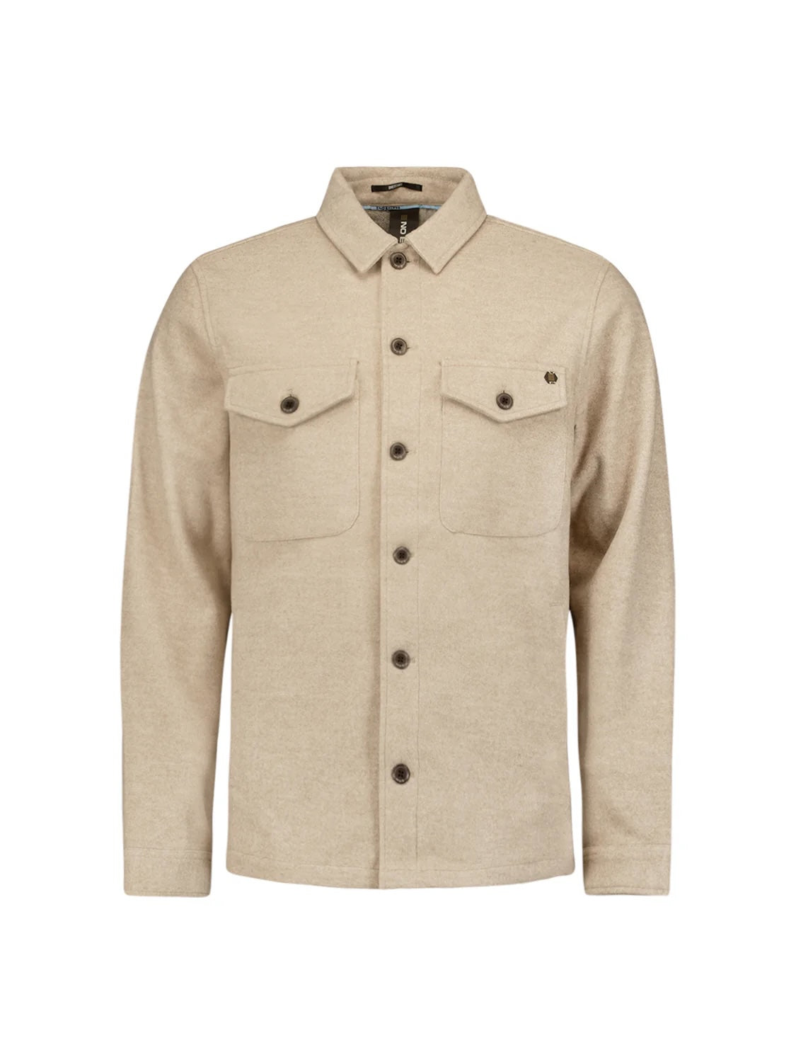Overshirt met knopen en zakken - beige