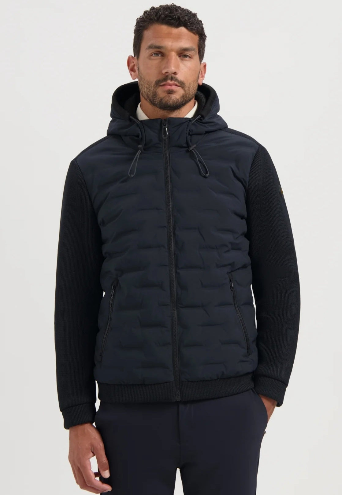 Jack met gebreide mouw - donkerblauw