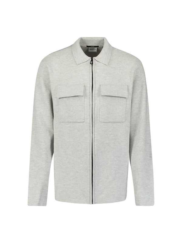 Vest gebreid met rits - lichtgrijs