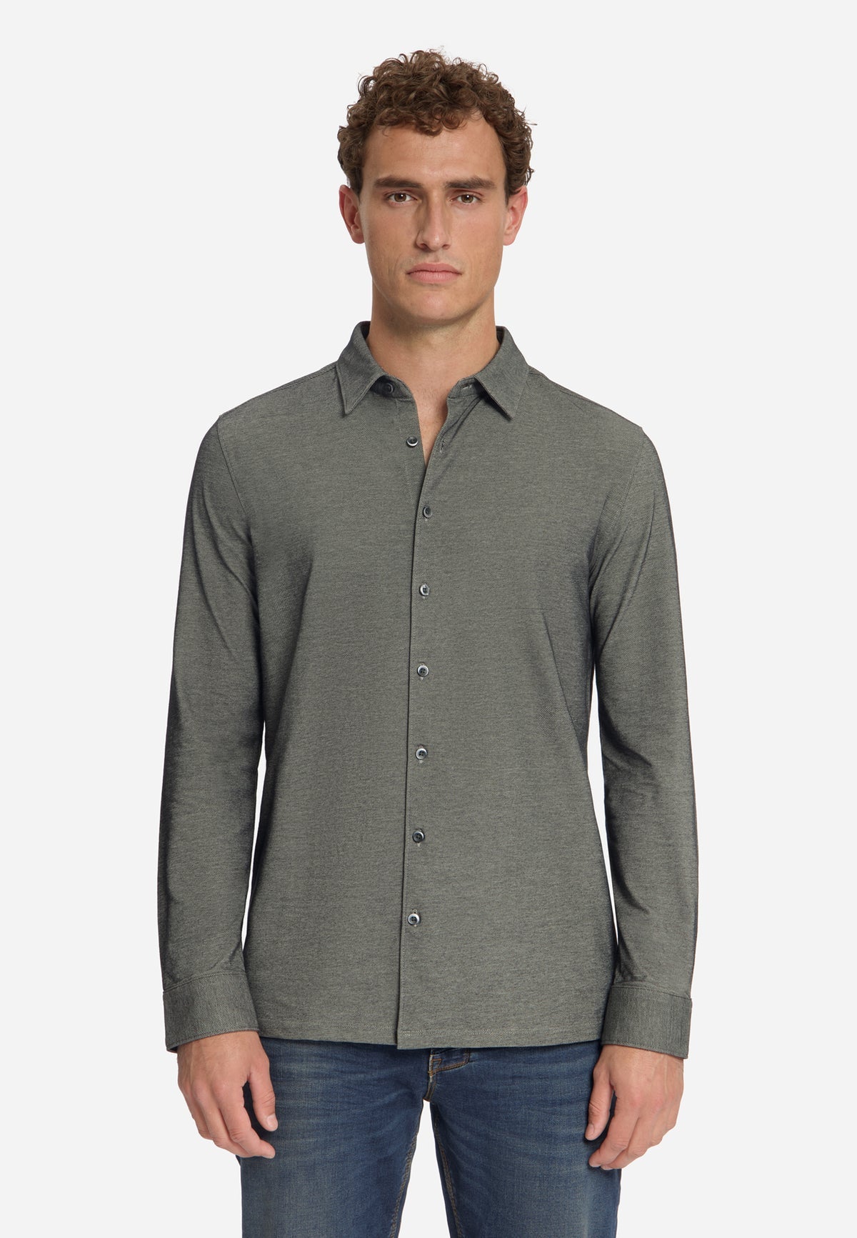 Overhemd twill - cement