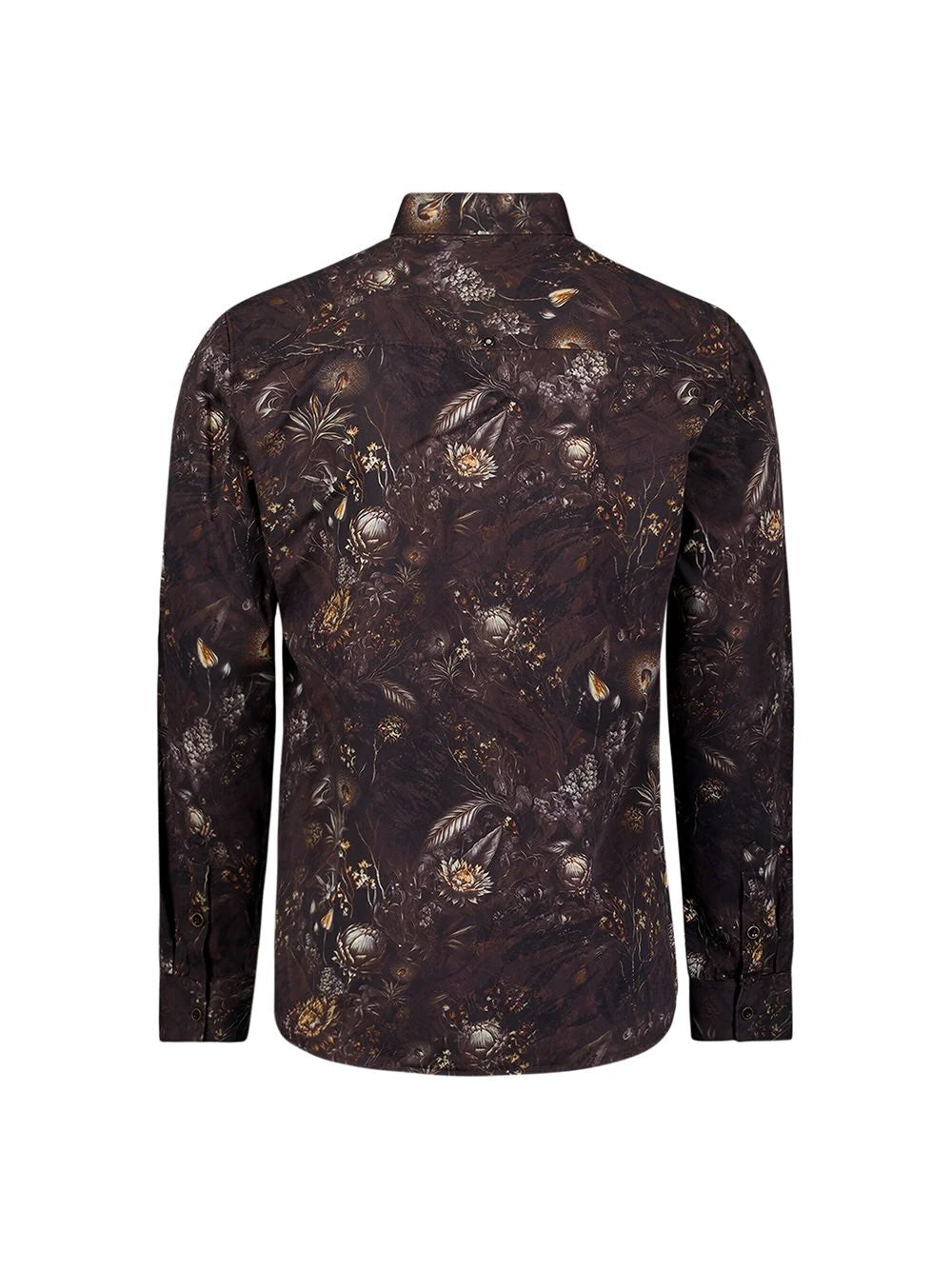 Overhemd allover print - bruin/zwart
