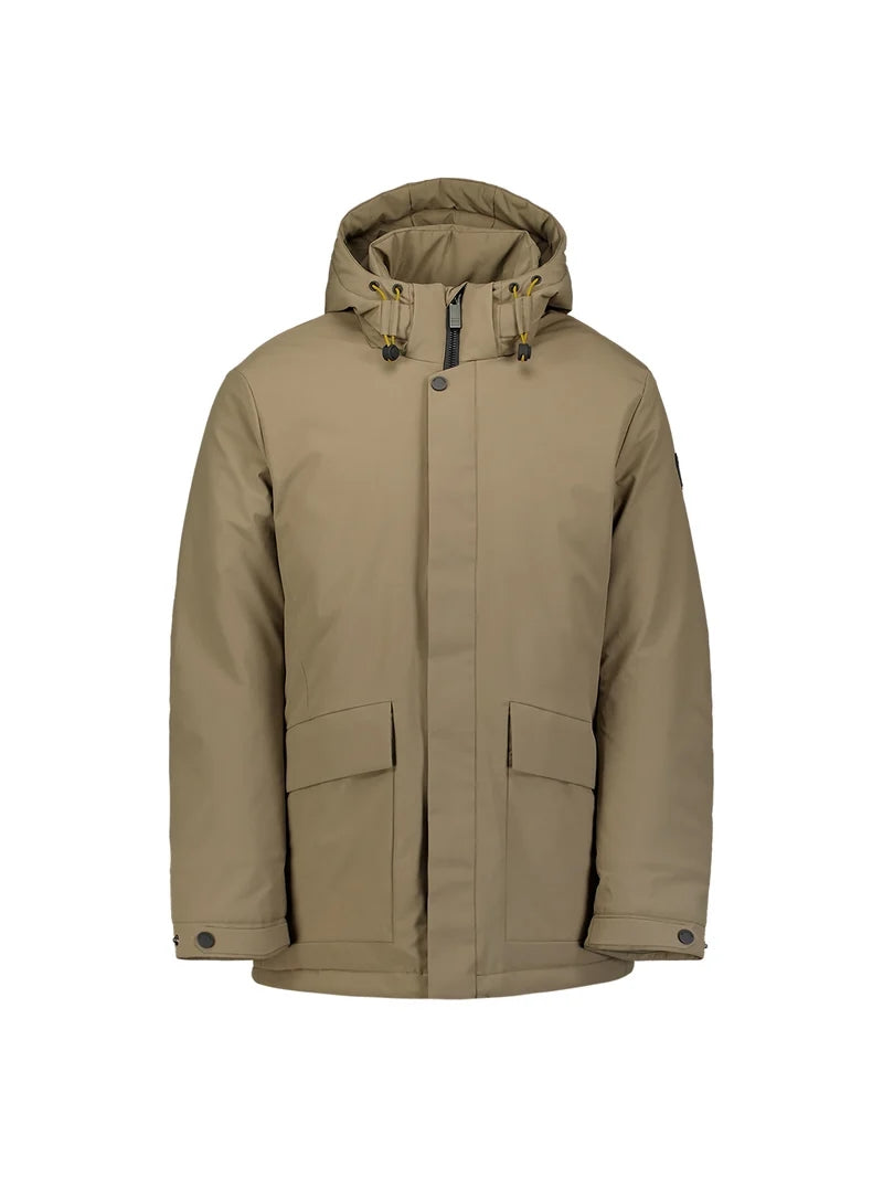 Jas parka met afneembare capuchon - mud