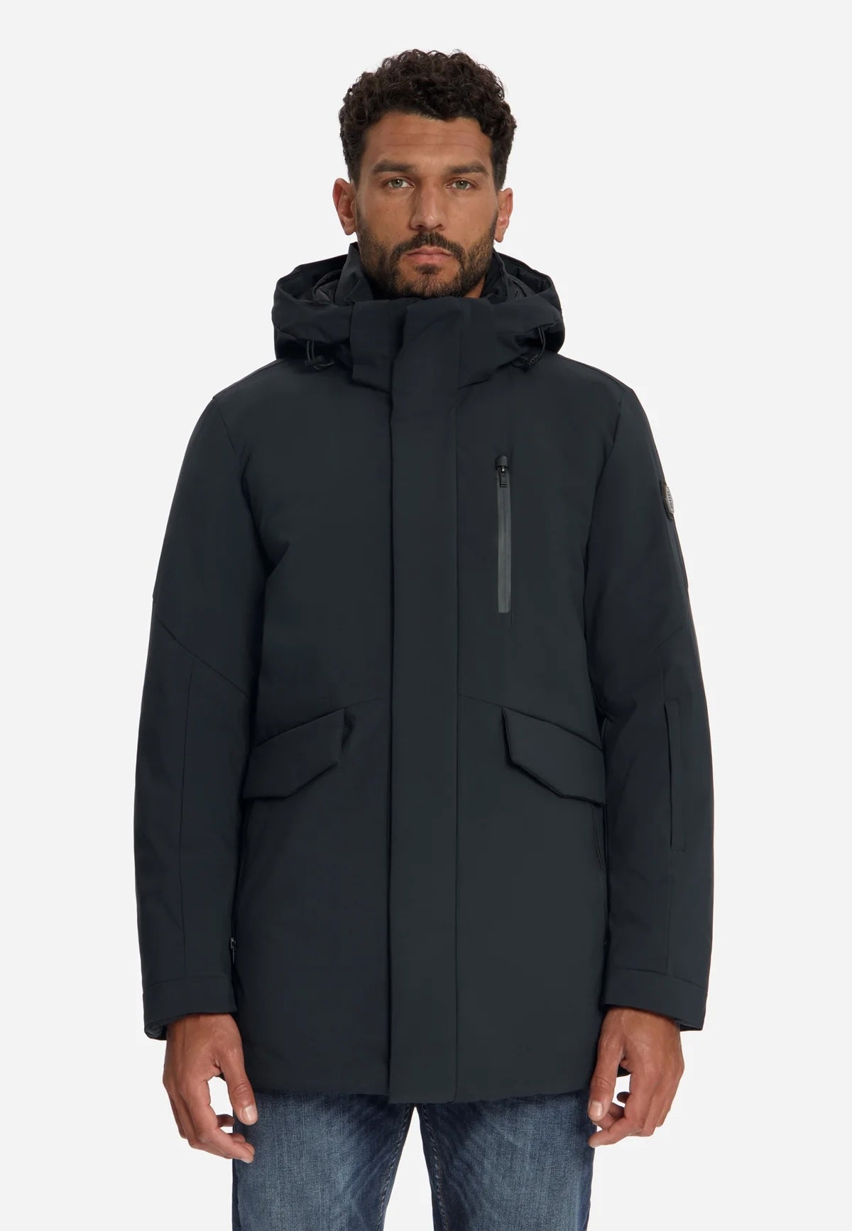 Jas parka met afneembare capuchon - zwart