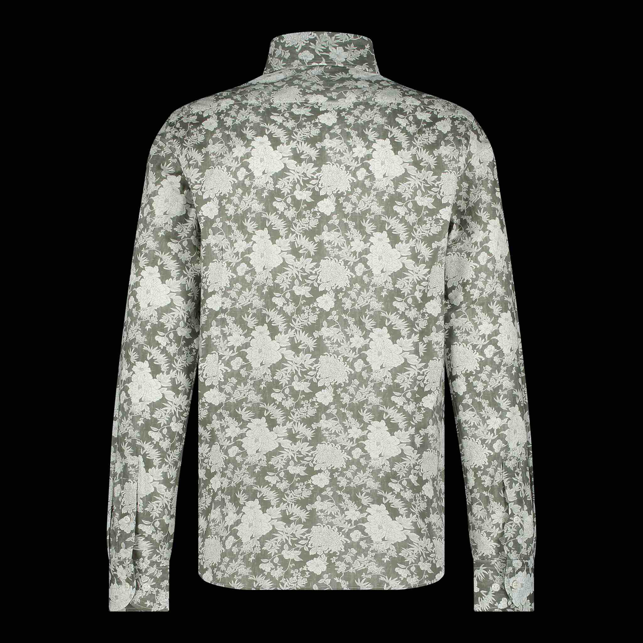 Overhemd bloemen print - groen