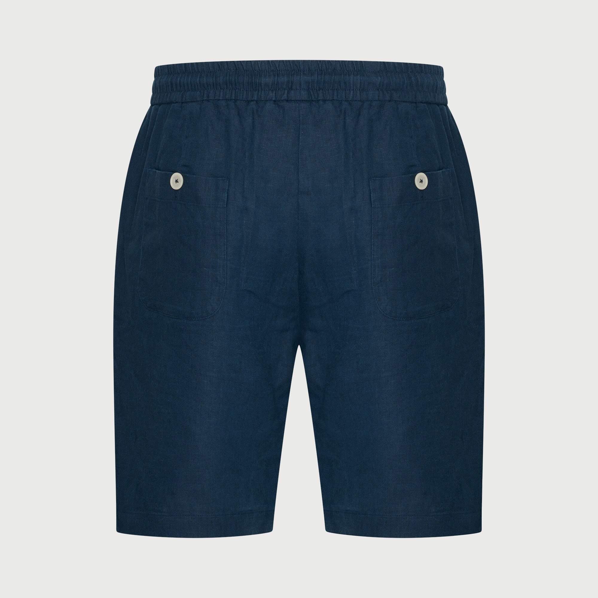 Short linnen - navyblauw