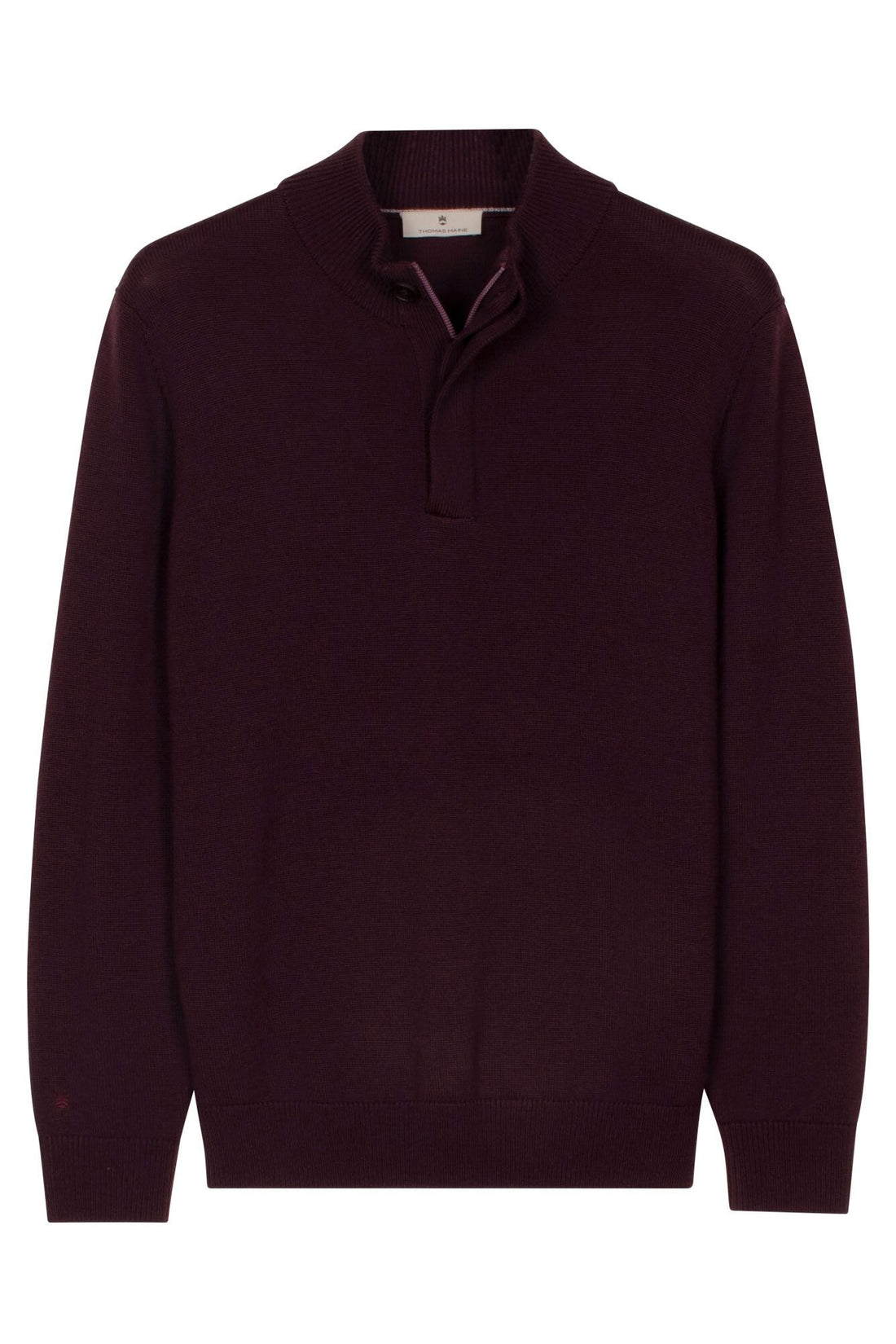 Trui merino met ritssluiting - paars