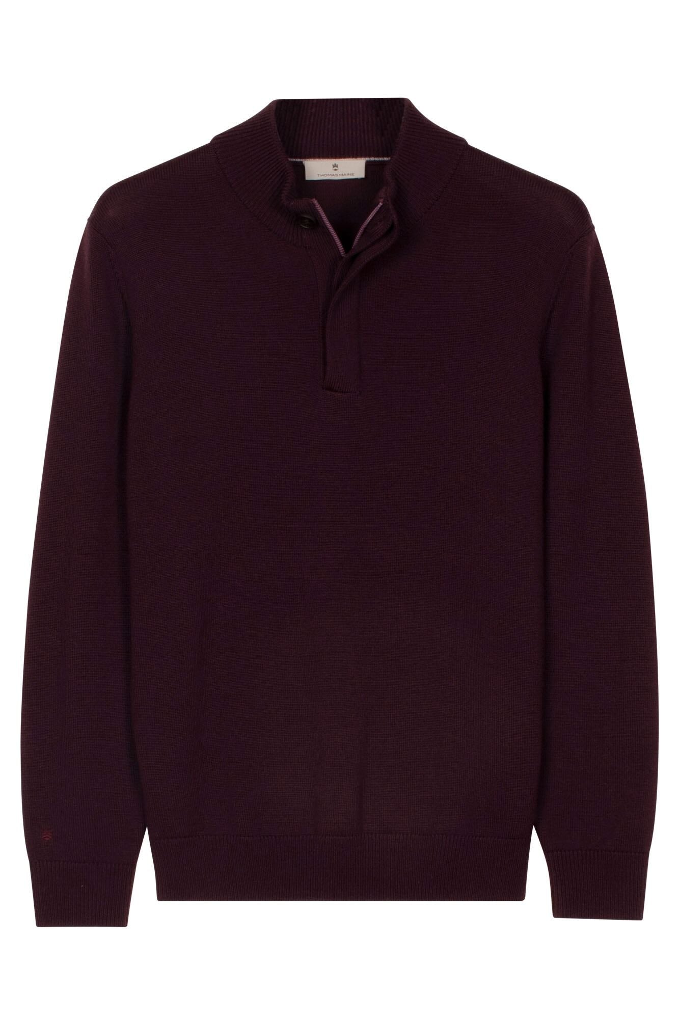 Trui merino met ritssluiting - paars