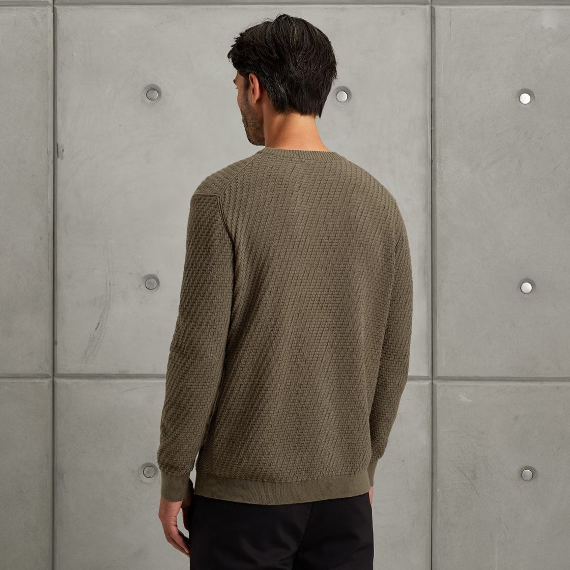 Trui allover structuur - bruin