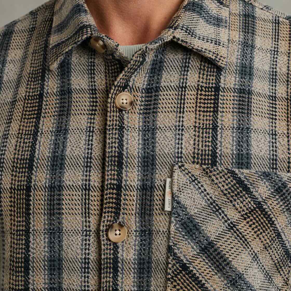 Overshirt met zakken - grijs beige blauw