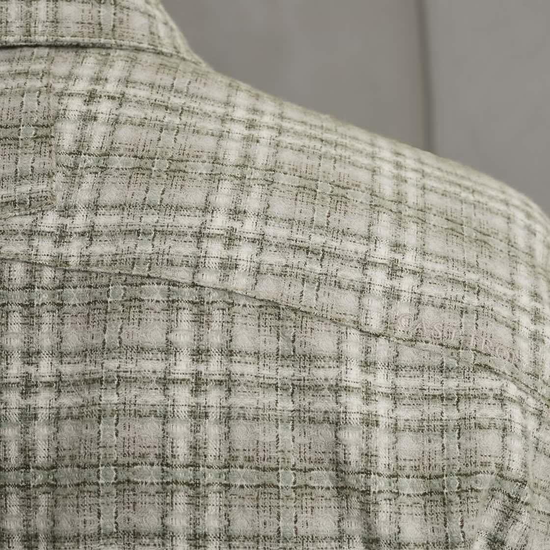 Overshirt ruit met zakken - grijs