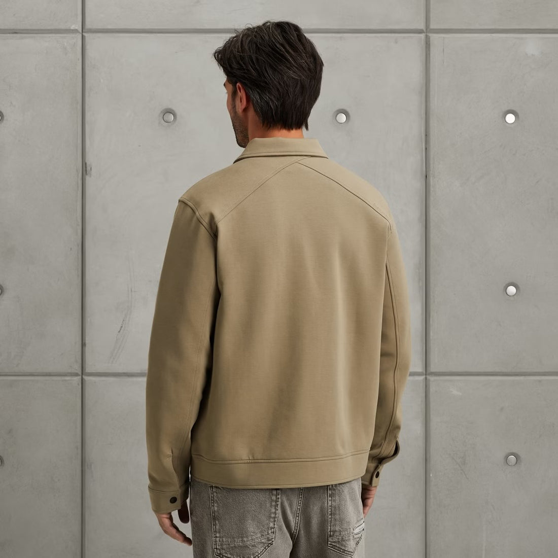 Overshirt met ritssluiting -khaki
