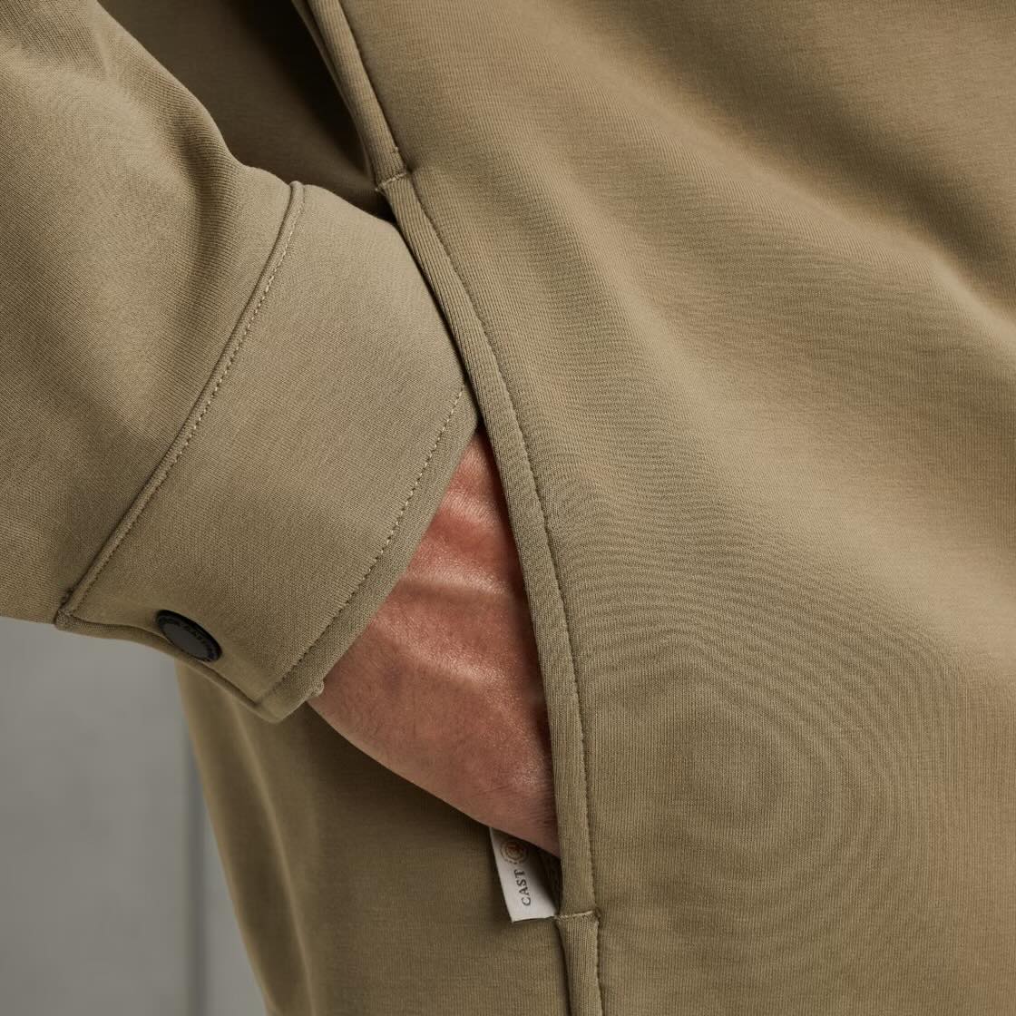 Overshirt met ritssluiting -khaki