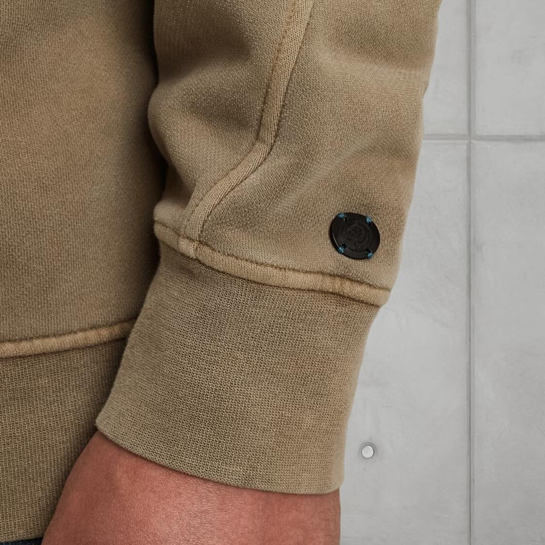 Sweatshirt met halve rits - khaki