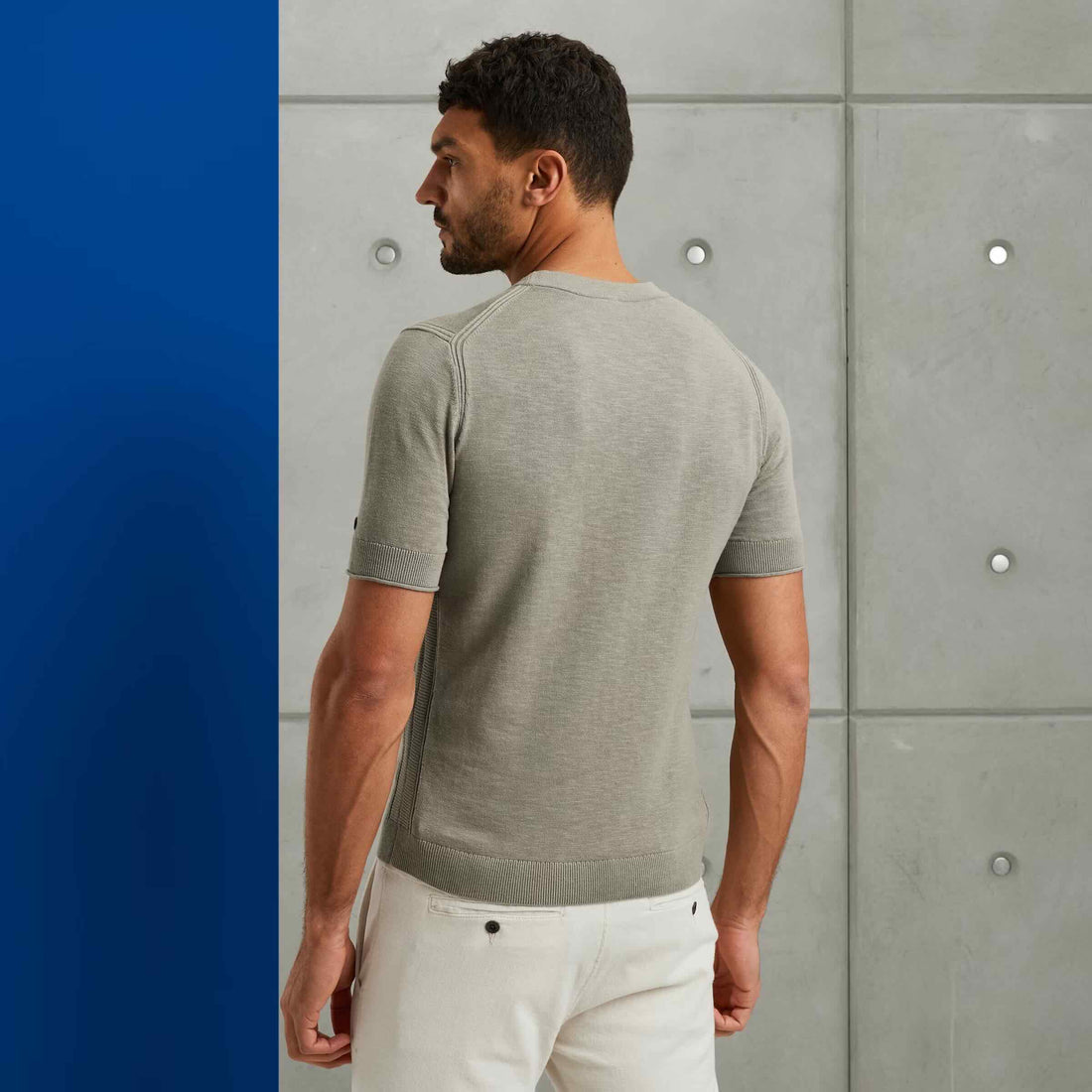 T-shirt met structuur - grijs