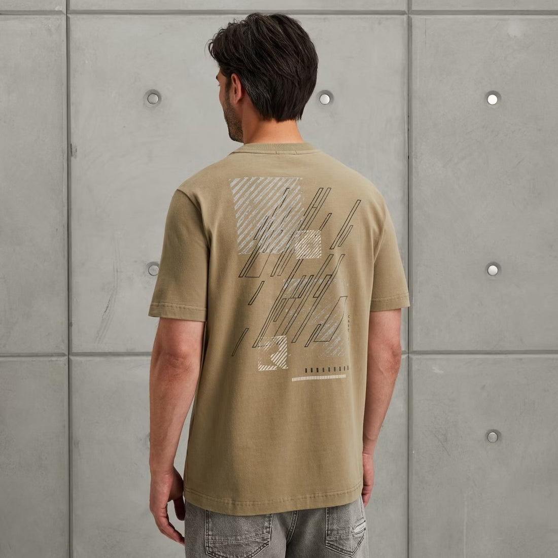 T-shirt met artwork - khaki