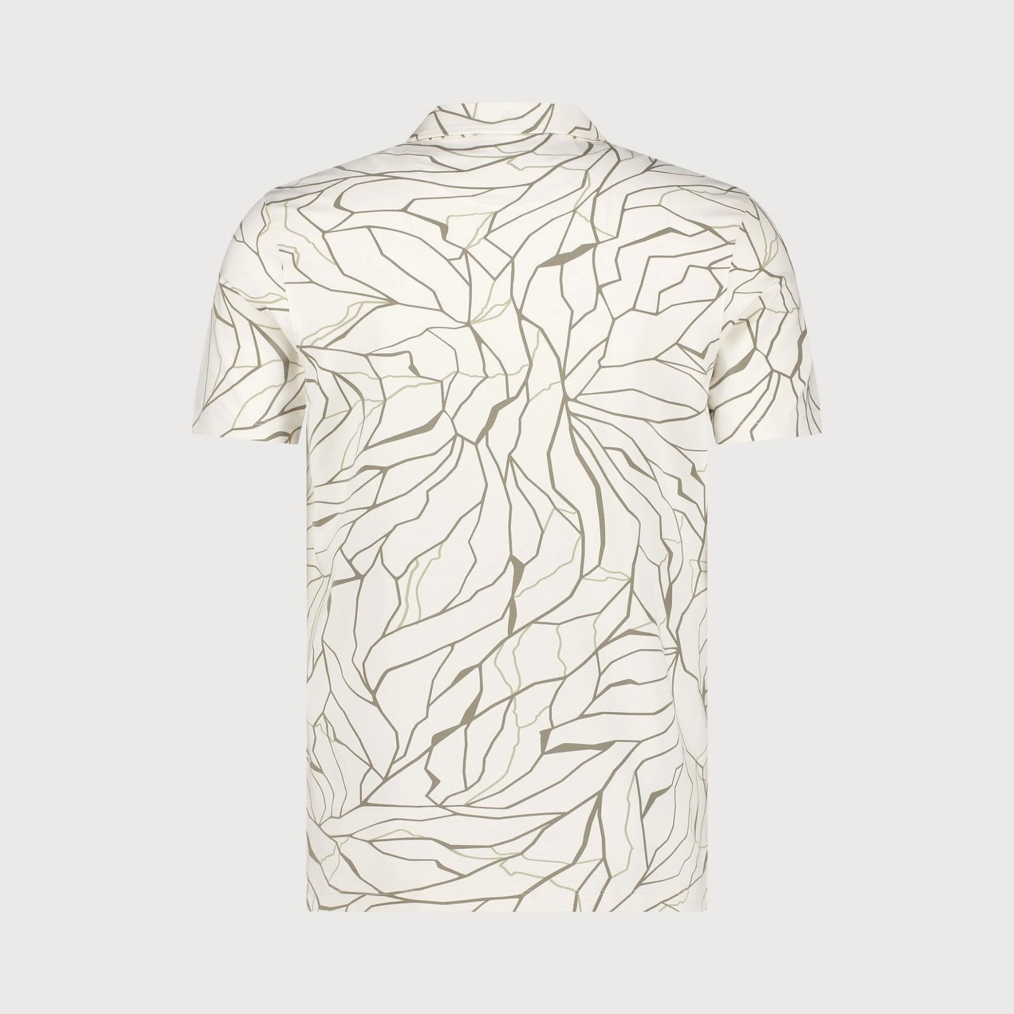 Polo grafisch design - off white / groen